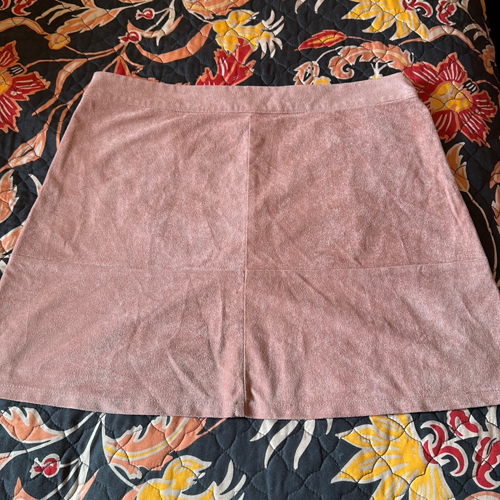 Pink Faux Suede Mini Skirt 🩷